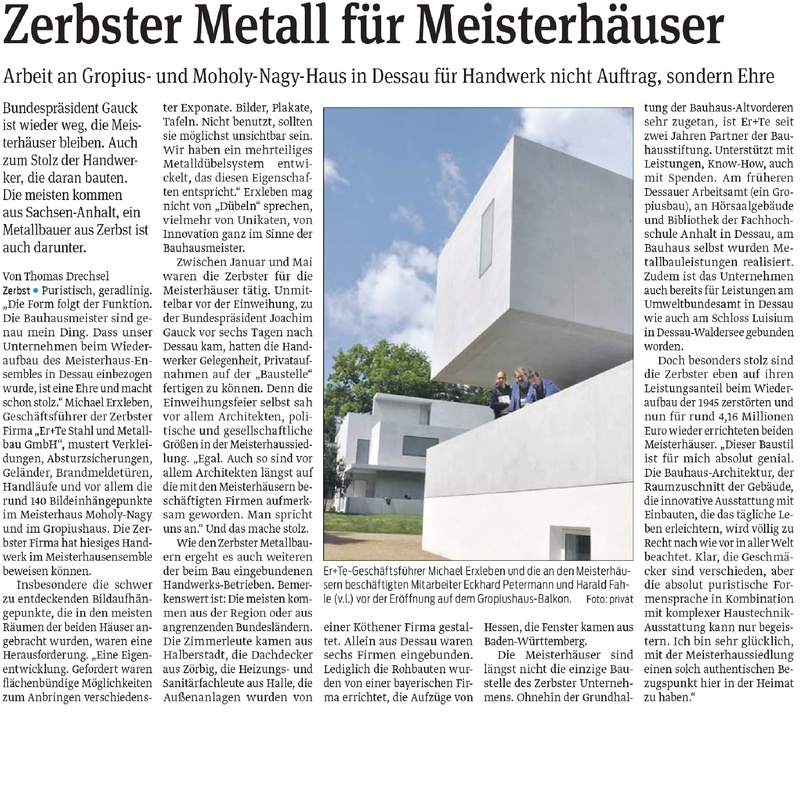 Zerbster Metall für Meisterhäuser